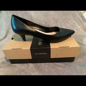 Le Chateau leather low heel pumps.